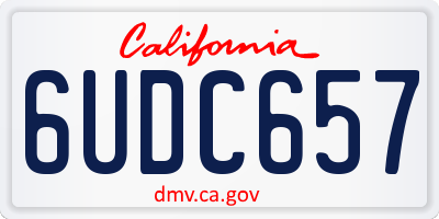 CA license plate 6UDC657
