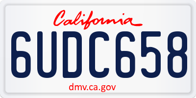 CA license plate 6UDC658