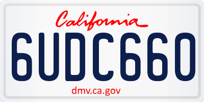CA license plate 6UDC660