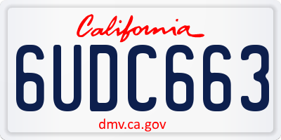 CA license plate 6UDC663