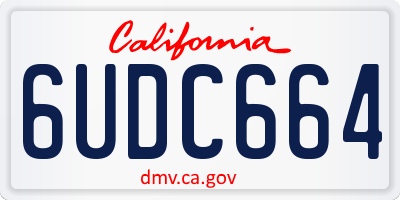 CA license plate 6UDC664
