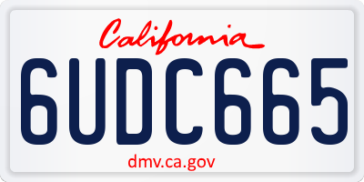 CA license plate 6UDC665