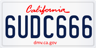 CA license plate 6UDC666