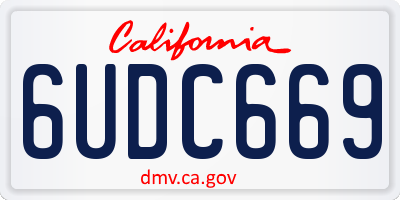 CA license plate 6UDC669