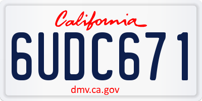 CA license plate 6UDC671