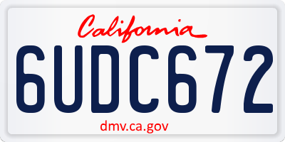 CA license plate 6UDC672