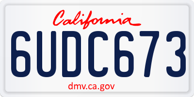 CA license plate 6UDC673