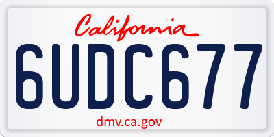 CA license plate 6UDC677