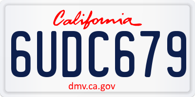 CA license plate 6UDC679