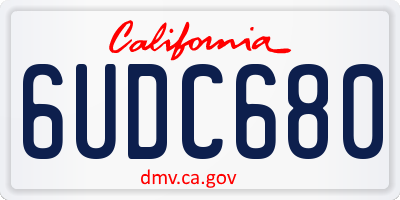 CA license plate 6UDC680
