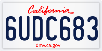 CA license plate 6UDC683