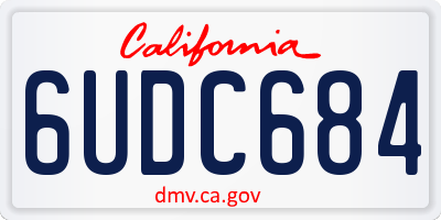 CA license plate 6UDC684