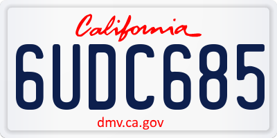 CA license plate 6UDC685