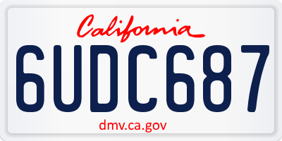 CA license plate 6UDC687
