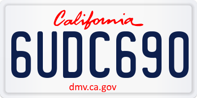 CA license plate 6UDC690