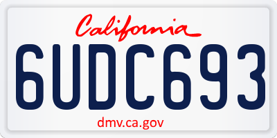 CA license plate 6UDC693