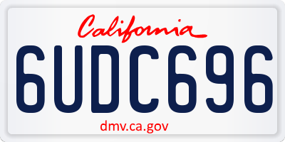 CA license plate 6UDC696