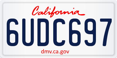 CA license plate 6UDC697
