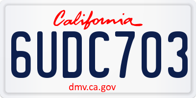 CA license plate 6UDC703