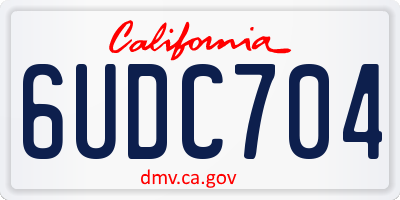 CA license plate 6UDC704
