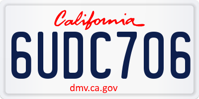 CA license plate 6UDC706