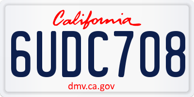 CA license plate 6UDC708