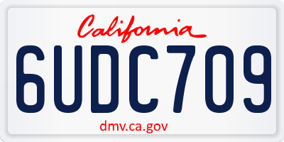 CA license plate 6UDC709
