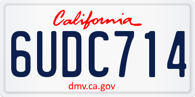 CA license plate 6UDC714