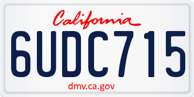 CA license plate 6UDC715