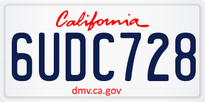 CA license plate 6UDC728