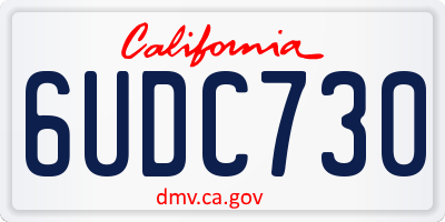 CA license plate 6UDC730