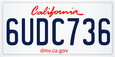 CA license plate 6UDC736