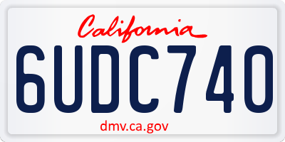 CA license plate 6UDC740