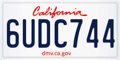 CA license plate 6UDC744