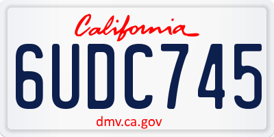 CA license plate 6UDC745