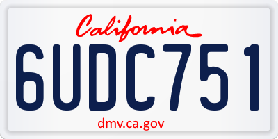CA license plate 6UDC751