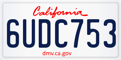 CA license plate 6UDC753