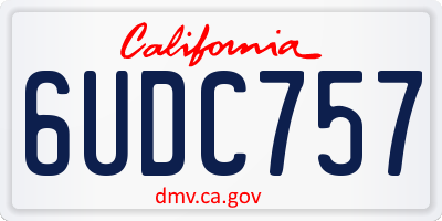 CA license plate 6UDC757