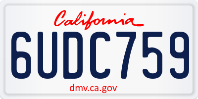 CA license plate 6UDC759