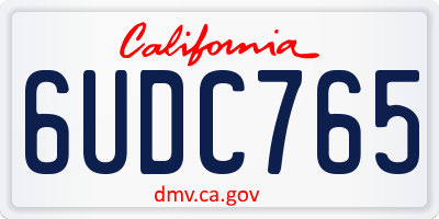 CA license plate 6UDC765