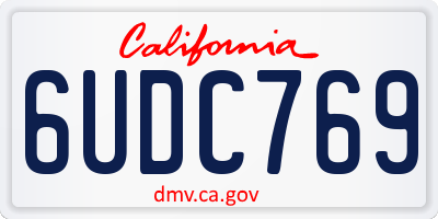 CA license plate 6UDC769