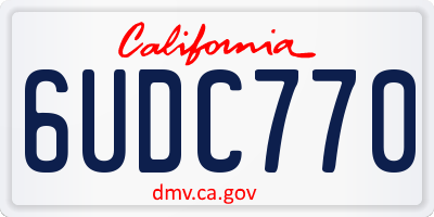 CA license plate 6UDC770