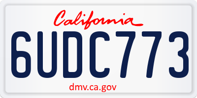 CA license plate 6UDC773