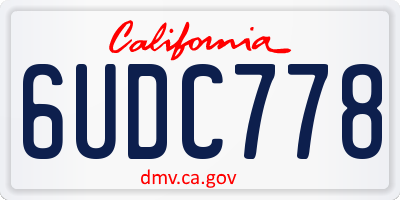 CA license plate 6UDC778