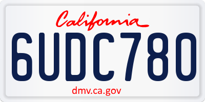 CA license plate 6UDC780