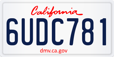 CA license plate 6UDC781
