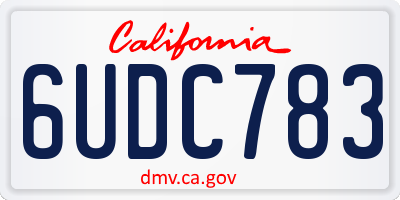 CA license plate 6UDC783