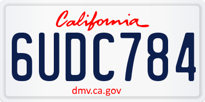 CA license plate 6UDC784