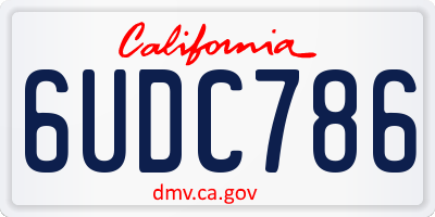 CA license plate 6UDC786