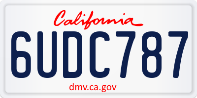 CA license plate 6UDC787